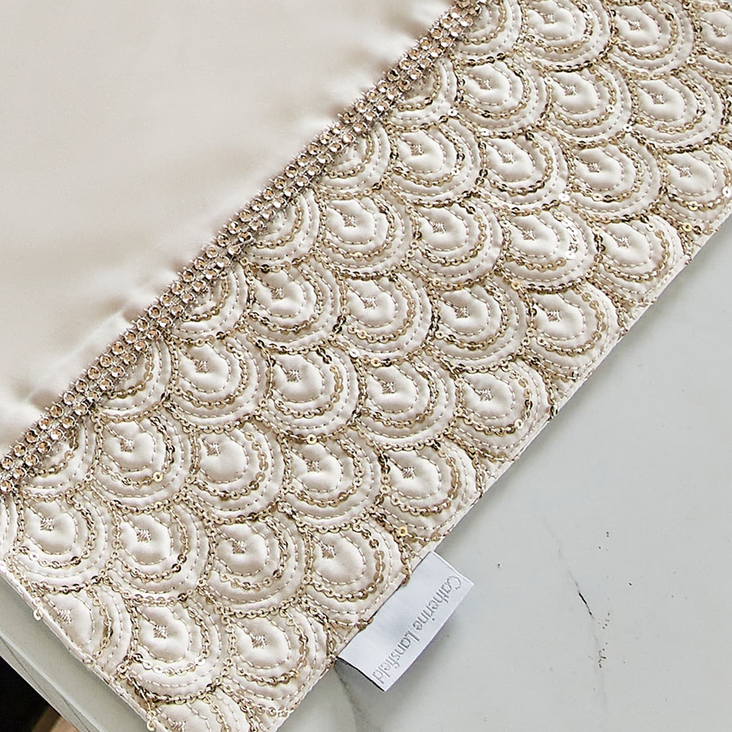 Catherine Lansfield Deco Sequin Placemats 4 Pack Silver - Deco Sequin Dining Placemat Champagne