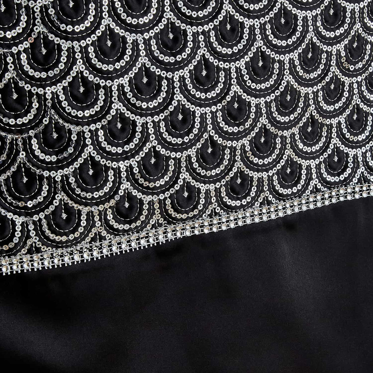 Catherine Lansfield Deco Sequin Decorative Table Runner Black - Deco Sequin Dining Runner Black