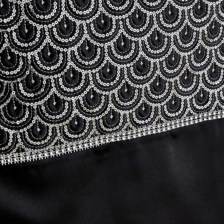 Catherine Lansfield Deco Sequin Decorative Table Runner Black - Deco Sequin Dining Runner Black