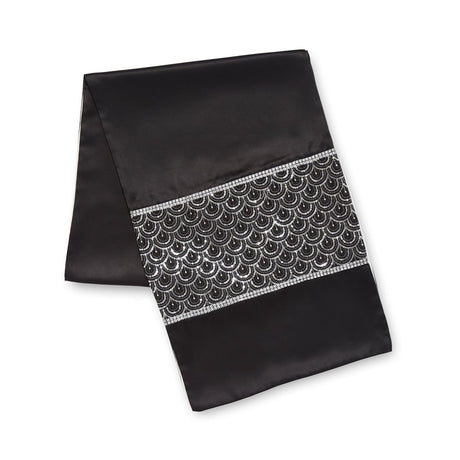 Catherine Lansfield Deco Sequin Decorative Table Runner Black - Deco Sequin Dining Runner Black