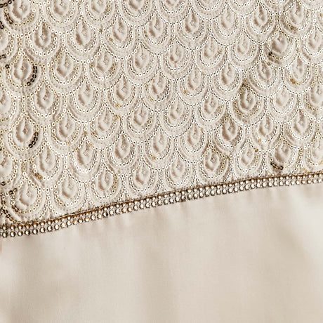 Catherine Lansfield Deco Sequin Eyelet Curtains - White - Deco Sequin Dining Runner Champagne