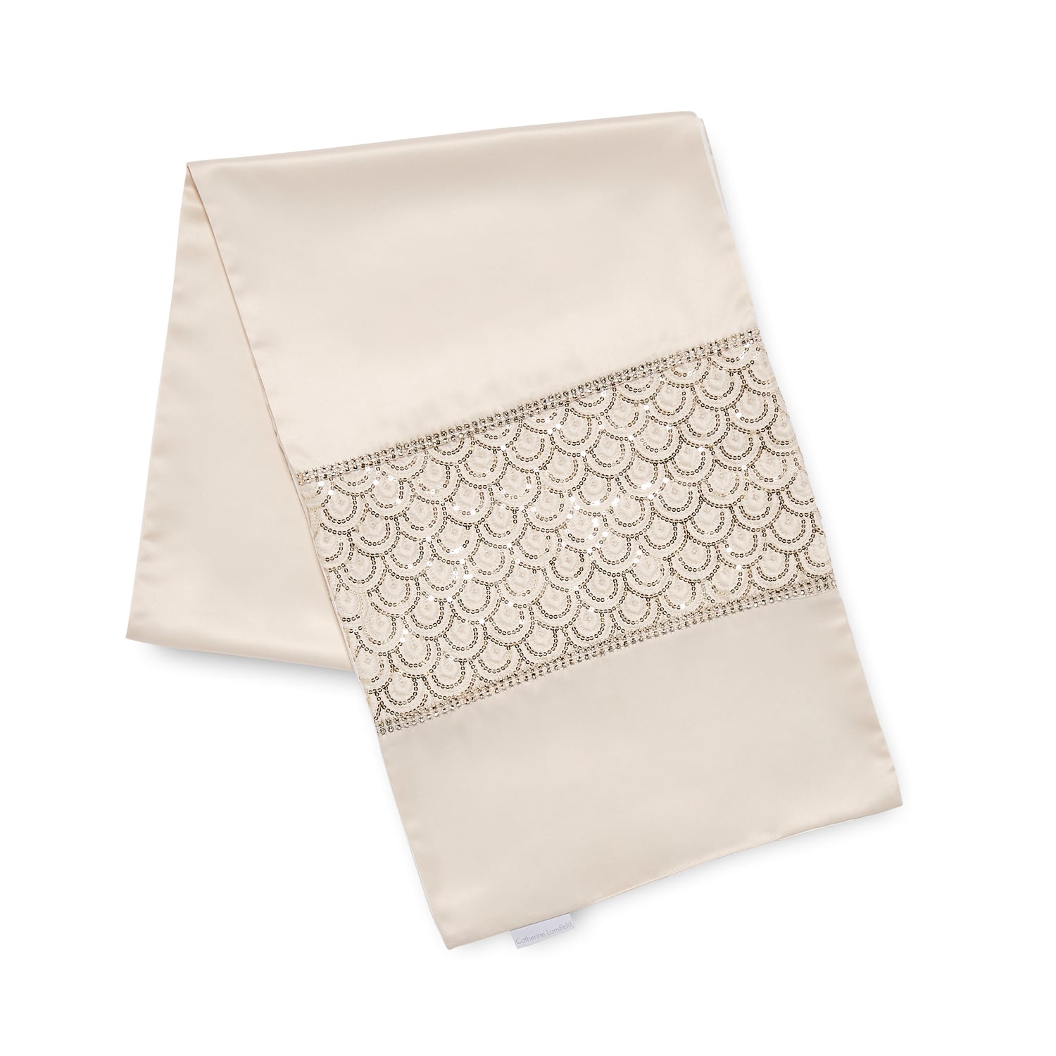 Catherine Lansfield Deco Sequin Placemats 4 Pack Silver - Deco Sequin Dining Runner Champagne