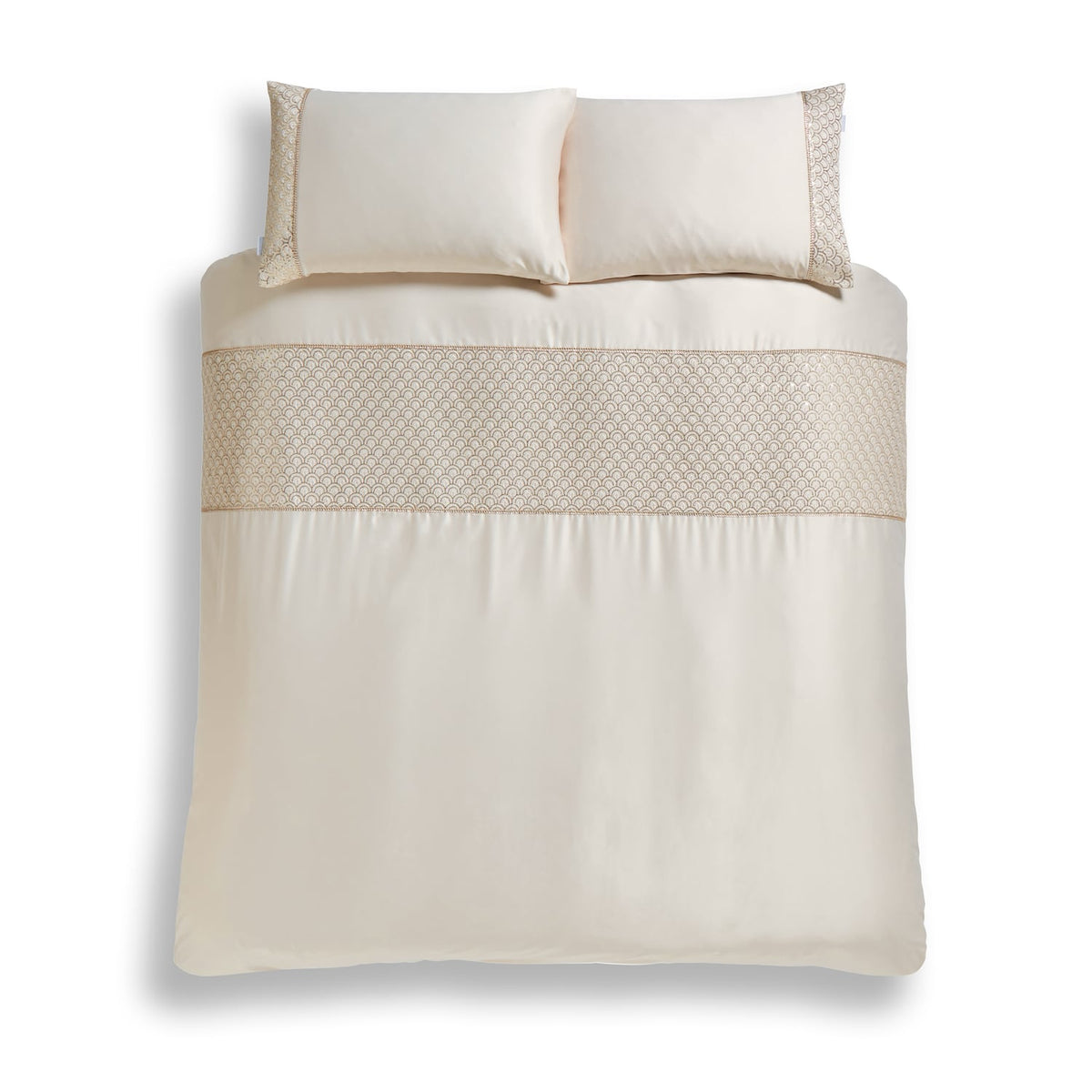 Catherine Lansfield Deco Sequin Embellished Duvet Cover Set - Deco Sequin Duvet Set Champagne