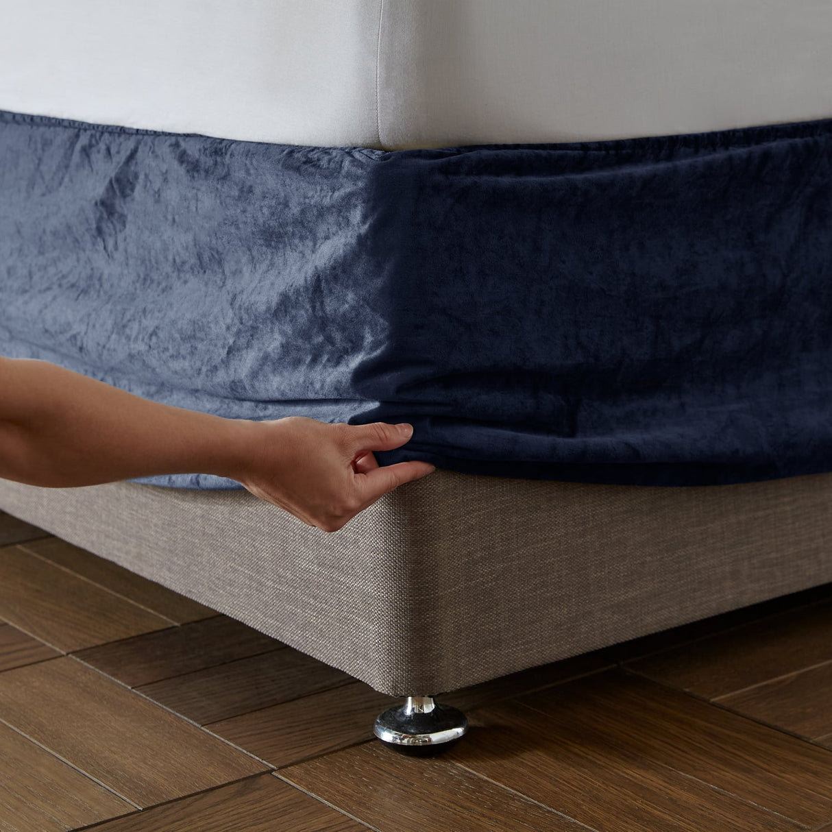 Catherine Lansfield Kingsley Divan Base Wrap - Kingsley Base Wrap Navy