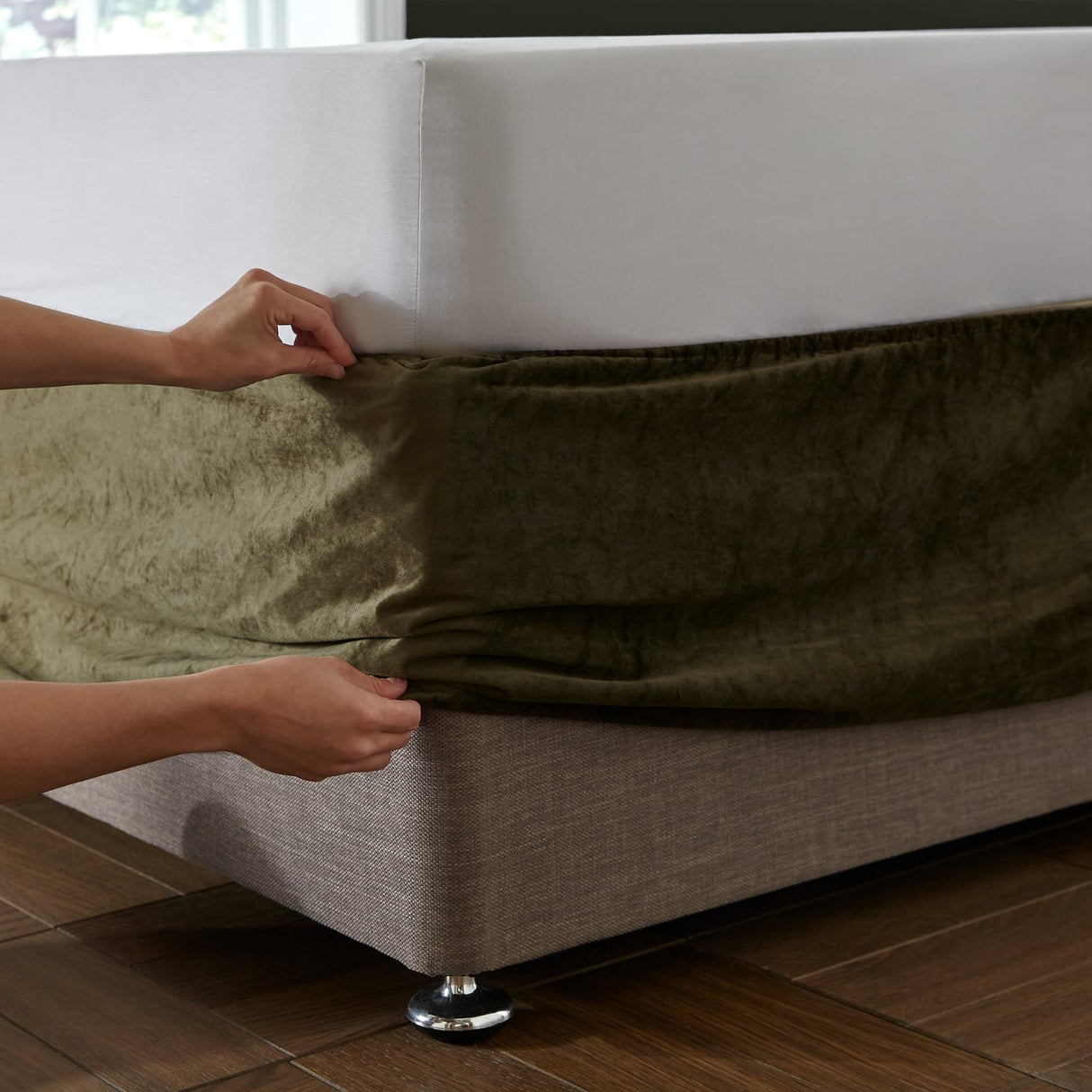 Catherine Lansfield Kingsley Divan Base Wrap - Kingsley Base Wrap Olive
