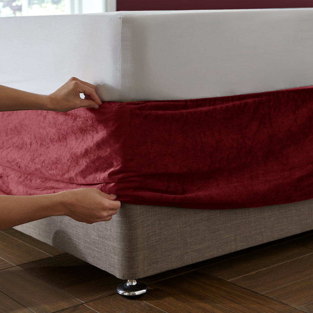 Catherine Lansfield Kingsley Divan Base Wrap - Kingsley Base Wrap Raspberry