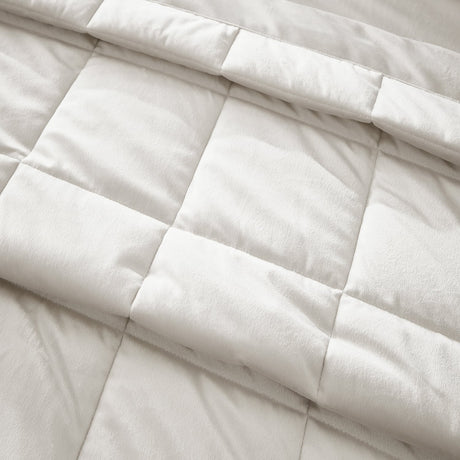 Catherine Lansfield Kingsley Matt Velvet Bedspread - Kingsley Bedspread Cream