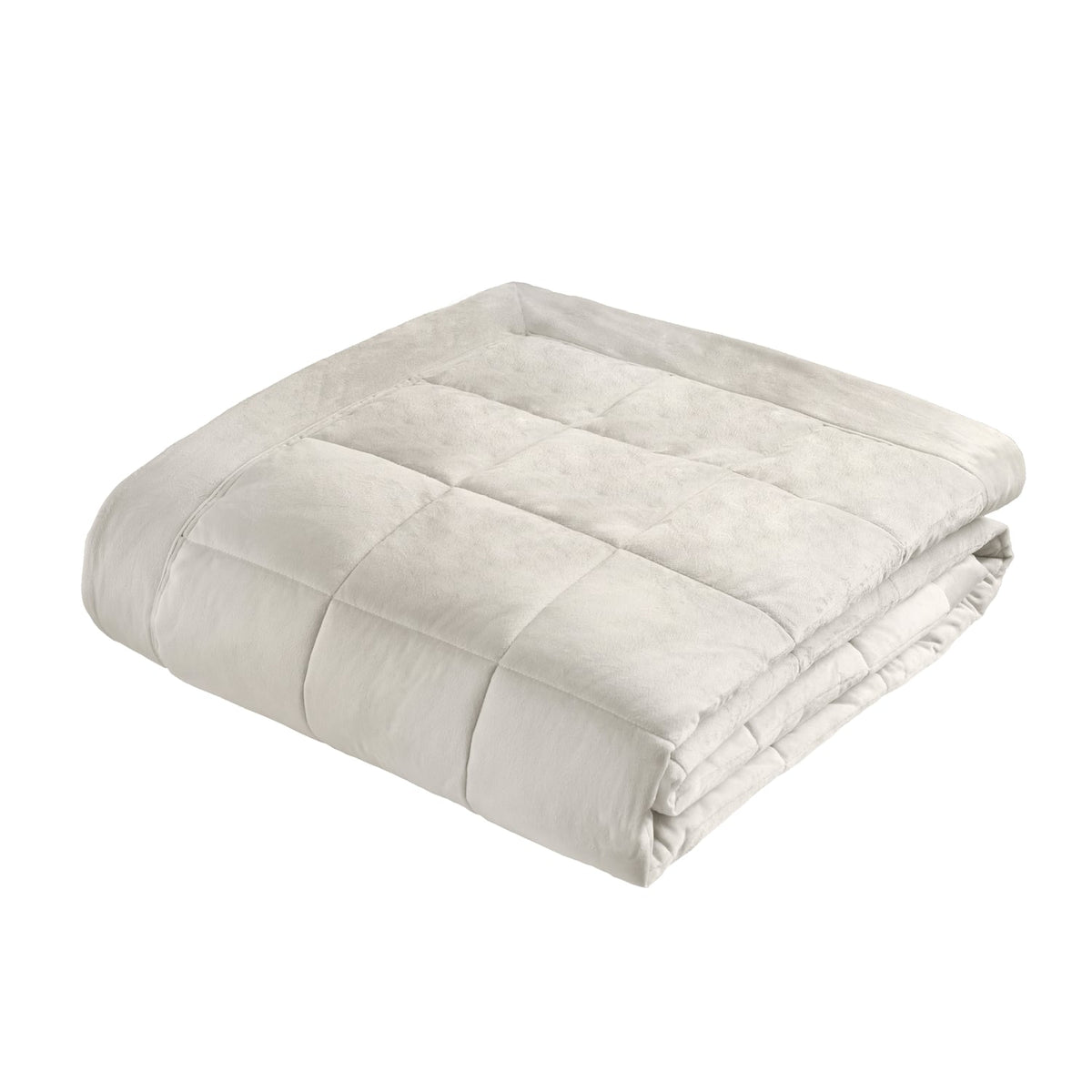 Catherine Lansfield Kingsley Matt Velvet Bedspread - Kingsley Bedspread Cream