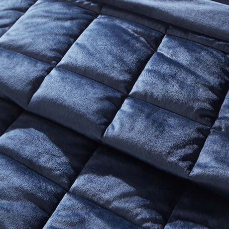 Catherine Lansfield Kingsley Matt Velvet Bedspread - Kingsley Bedspread Navy