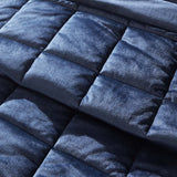 Catherine Lansfield Kingsley Matt Velvet Bedspread - Kingsley Bedspread Navy