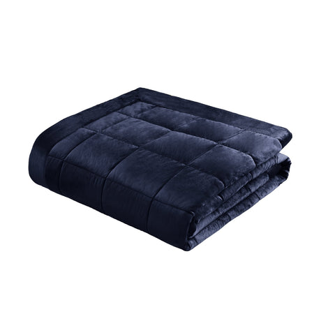 Catherine Lansfield Kingsley Matt Velvet Bedspread - Kingsley Bedspread Navy