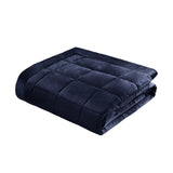 Catherine Lansfield Kingsley Matt Velvet Bedspread - Kingsley Bedspread Navy