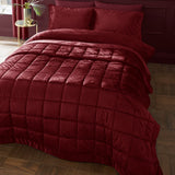 Catherine Lansfield Kingsley Matt Velvet Bedspread - Kingsley Bedspread Raspberry