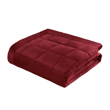 Catherine Lansfield Kingsley Matt Velvet Bedspread - Kingsley Bedspread Raspberry