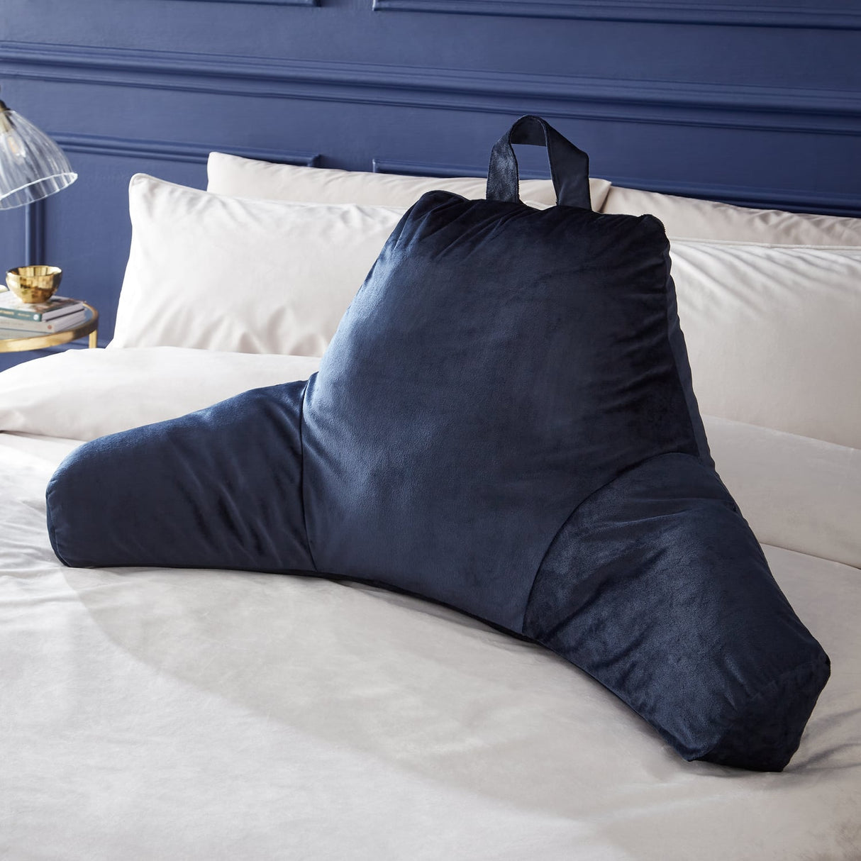 Catherine Lansfield Kingsley Cuddle Cushion Filled Back Support - Kingsley Chair Cushion Navy