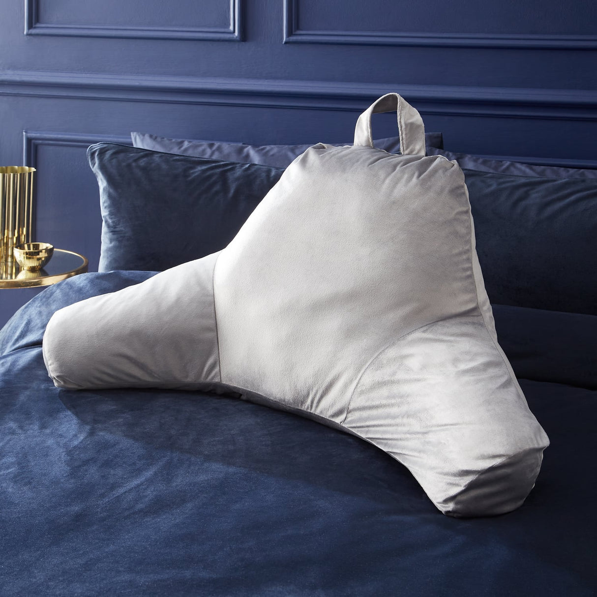 Catherine Lansfield Kingsley Cuddle Cushion Filled Back Support - Kingsley Chair Cushion Silver