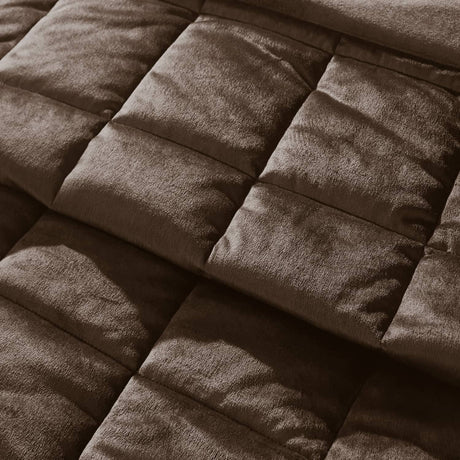 Catherine Lansfield Kingsley Matt Velvet Bedspread - Kingsley Chocolate Bedspread