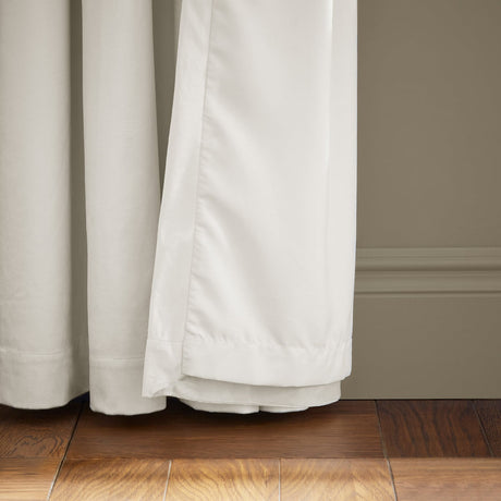 Catherine Lansfield Kingsley Matt Velvet Eyelet Curtains - Cream Light Filtering - Kingsley Curtains Cream