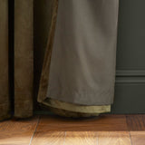 Catherine Lansfield Kingsley Matt Velvet Eyelet Curtains - Olive - Kingsley Curtains Olive
