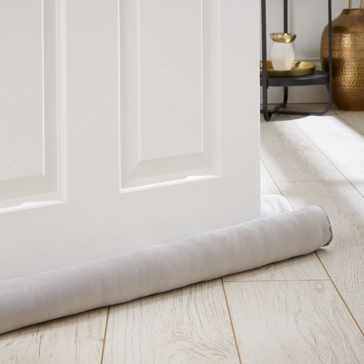 Catherine Lansfield Kingsley Cosy Draught Excluder - Kingsley Draught Excluder Silver