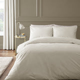 Catherine Lansfield Kingsley Matt Cream Velvet Duvet Cover Bedding Set - Kingsley Duvet Set Cream