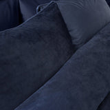 Catherine Lansfield Kingsley Matt Navy Velvet Duvet Cover Bedding Set - Kingsley Duvet Set Navy