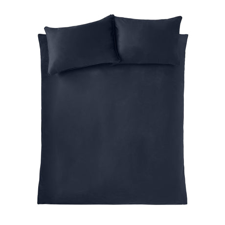 Catherine Lansfield Kingsley Matt Navy Velvet Duvet Cover Bedding Set - Kingsley Duvet Set Navy