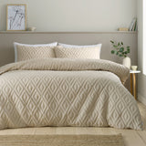 Catherine Lansfield Jacob Geo Natural Duvet Cover Bedding Set - Jacob Geo Duvet Set Natural
