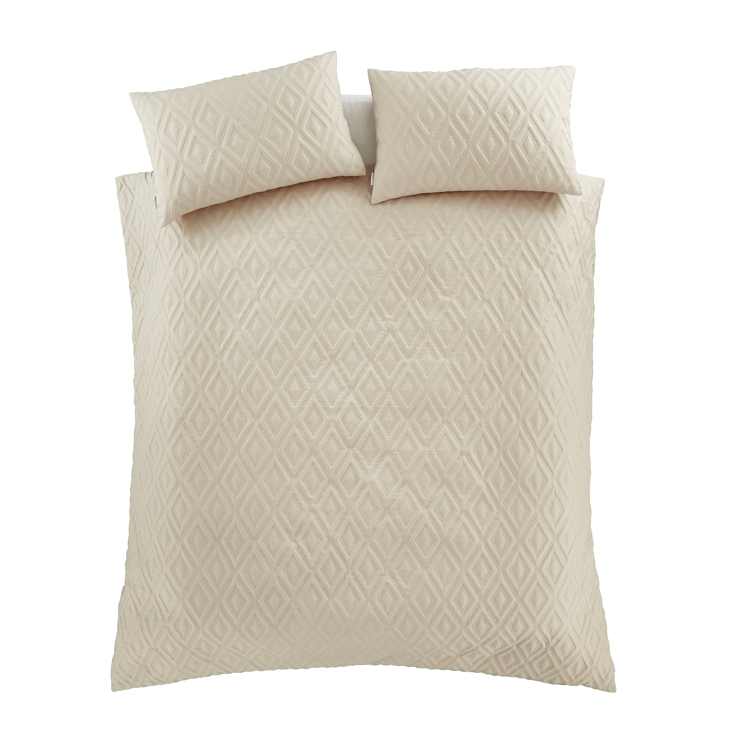 Catherine Lansfield Jacob Geo Natural Duvet Cover Bedding Set - Jacob Geo Duvet Set Natural