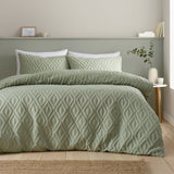 Catherine Lansfield Jacob Geo Duvet Cover Set - Jacob Geo Duvet Set Sage