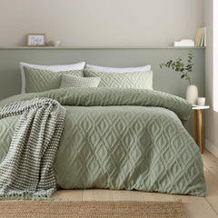 Catherine Lansfield Jacob Geo Sage Duvet Cover Bedding Set