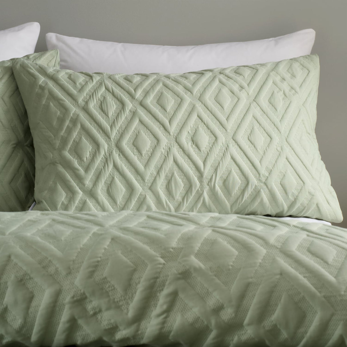 Catherine Lansfield Jacob Geo Duvet Cover Set - Jacob Geo Duvet Set Sage