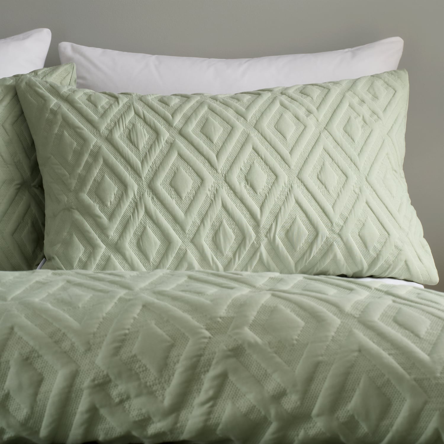 Catherine Lansfield Jacob Geo Duvet Cover Set - Jacob Geo Duvet Set Sage