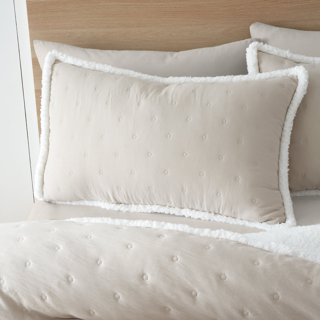 Catherine Lansfield Cosy Nori Sherpa Duvet Cover Set - Cosy Nori Sherpa Duvet Set Cream