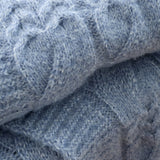 Bianca Cable Knit Cosy Throw 150cm x 200cm - Cable Knit Blue Throw
