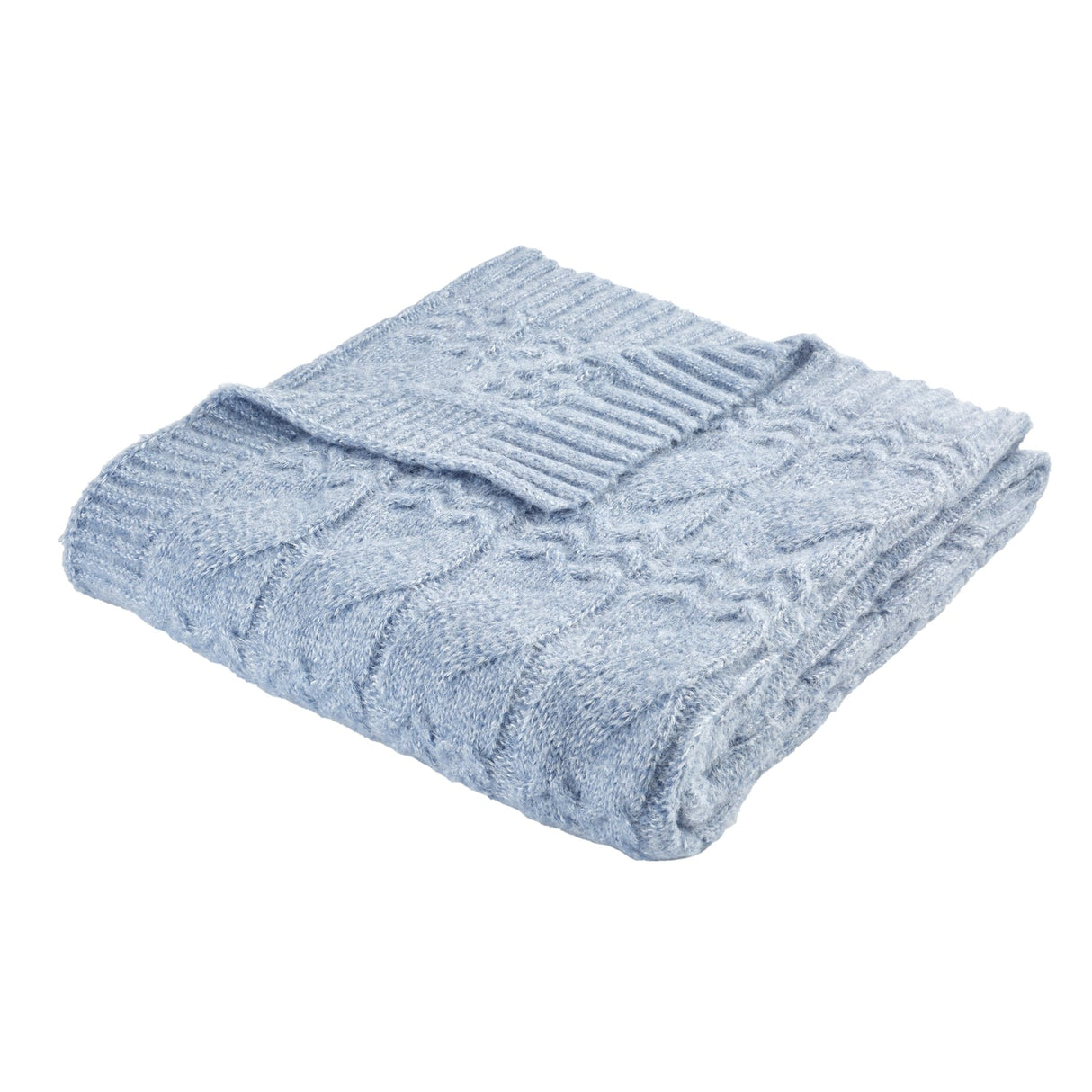 Bianca Cable Knit Cosy Throw 150cm x 200cm - Cable Knit Blue Throw