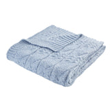 Bianca Cable Knit Cosy Throw 150cm x 200cm - Cable Knit Blue Throw