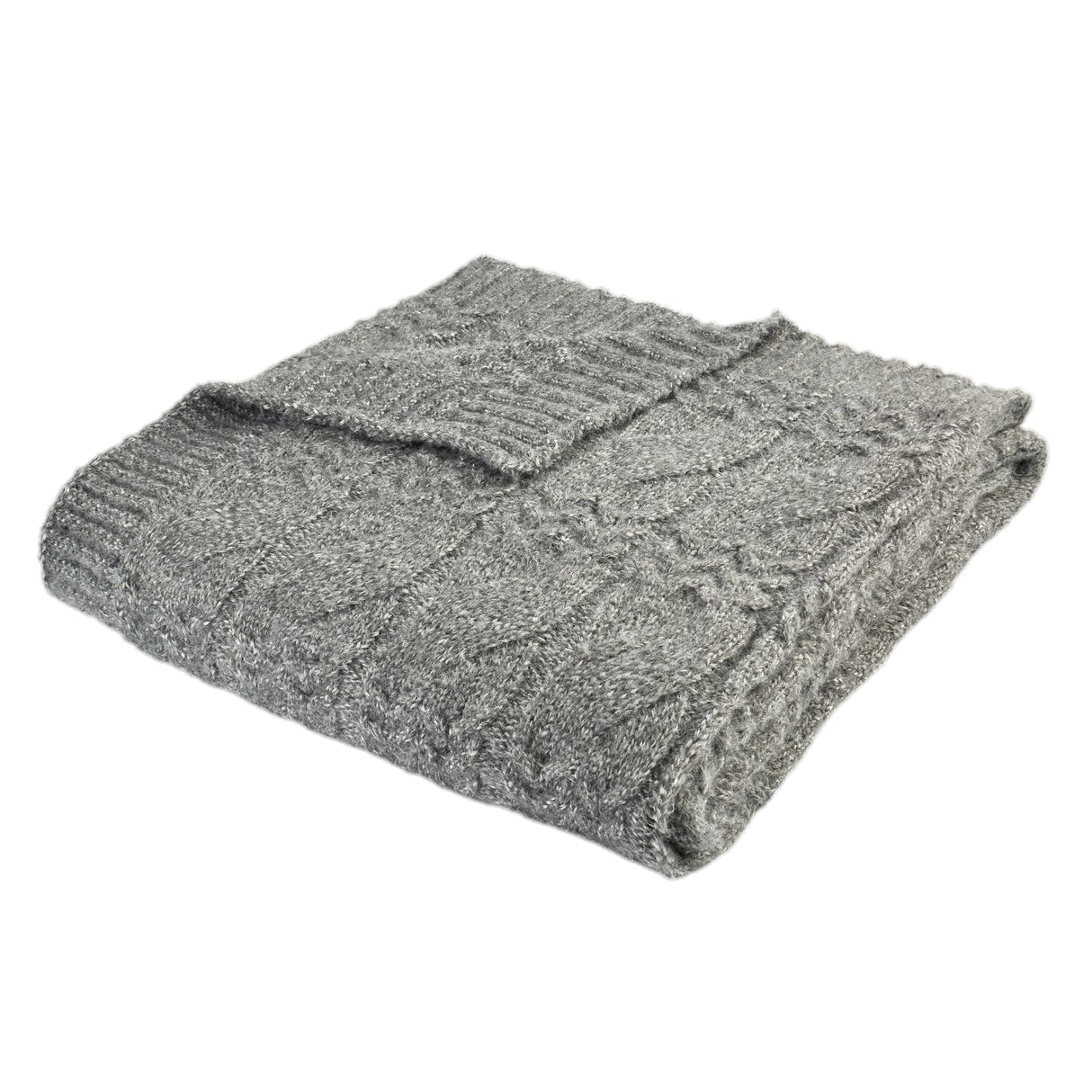 Bianca Cable Knit Cosy Throw 150cm x 200cm - Cable Knit Grey Throw