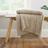 Bianca Cable Knit Cosy Throw 150cm x 200cm - Cable Knit Natural Throw