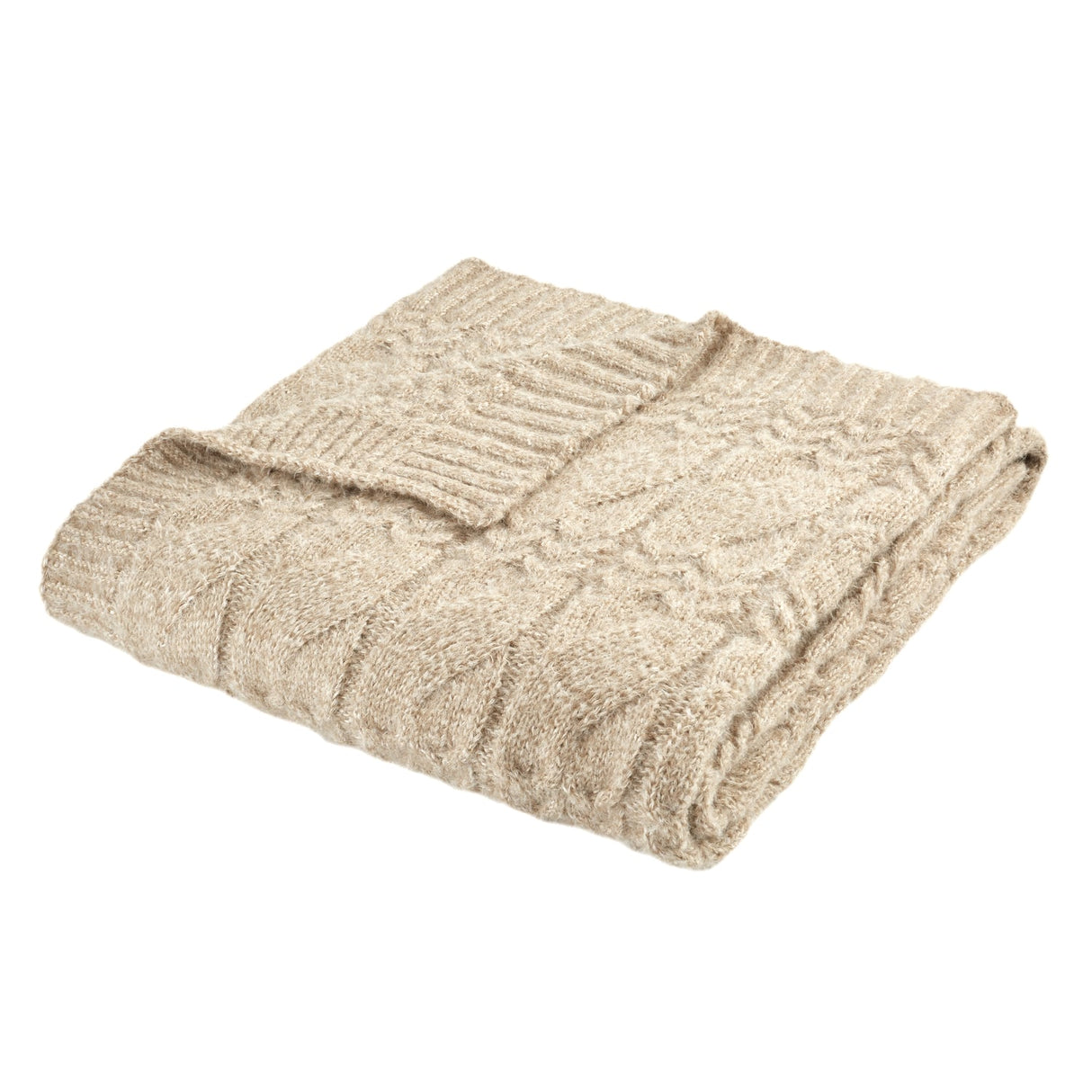 Bianca Cable Knit Cosy Throw 150cm x 200cm - Cable Knit Natural Throw