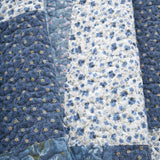 Turner Bianca Floral Patchwork 100% Cotton Bedspread Blue 220x230cm - Limited Edition Bedspread