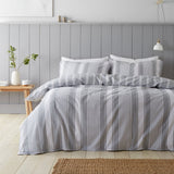Bianca Ticking Stripe Brushed Cotton Flannelette Duvet Cover Set - Brushed Ticking Stripe Duvet Set