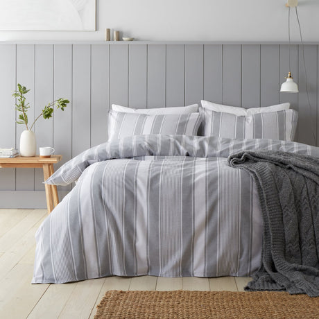 Bianca Ticking Stripe Brushed Cotton Flannelette Duvet Cover Set