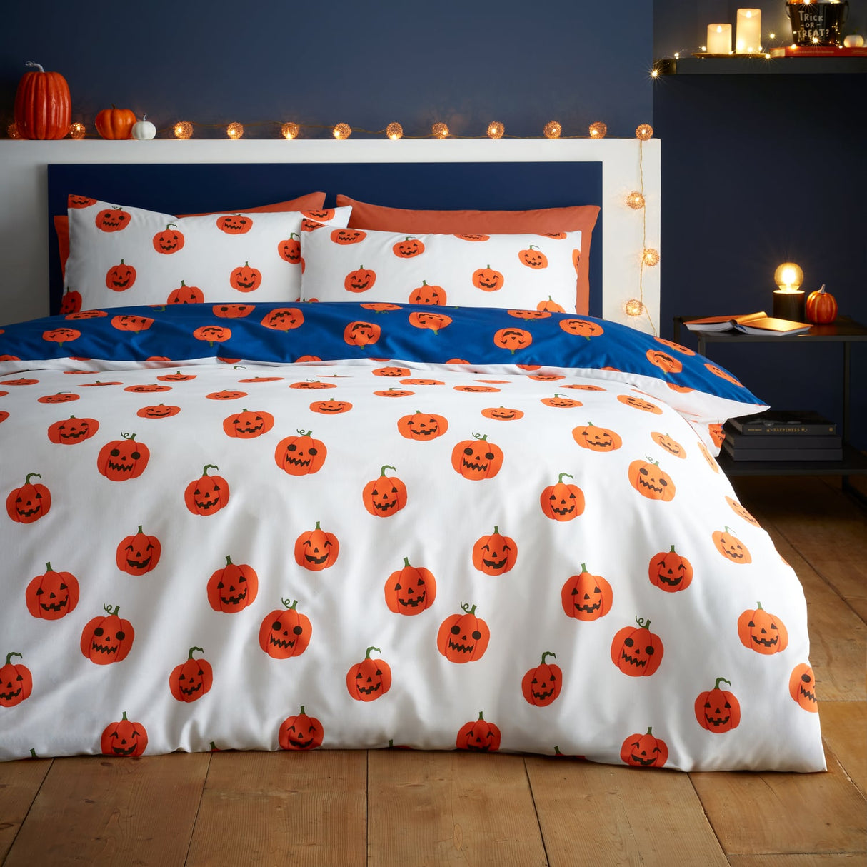 Catherine Lansfield Halloween Pumpkins Duvet Cover Set - Halloween Pumpkins Duvet Set