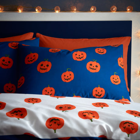 Catherine Lansfield Halloween Pumpkins Duvet Cover Set - Halloween Pumpkins Duvet Set