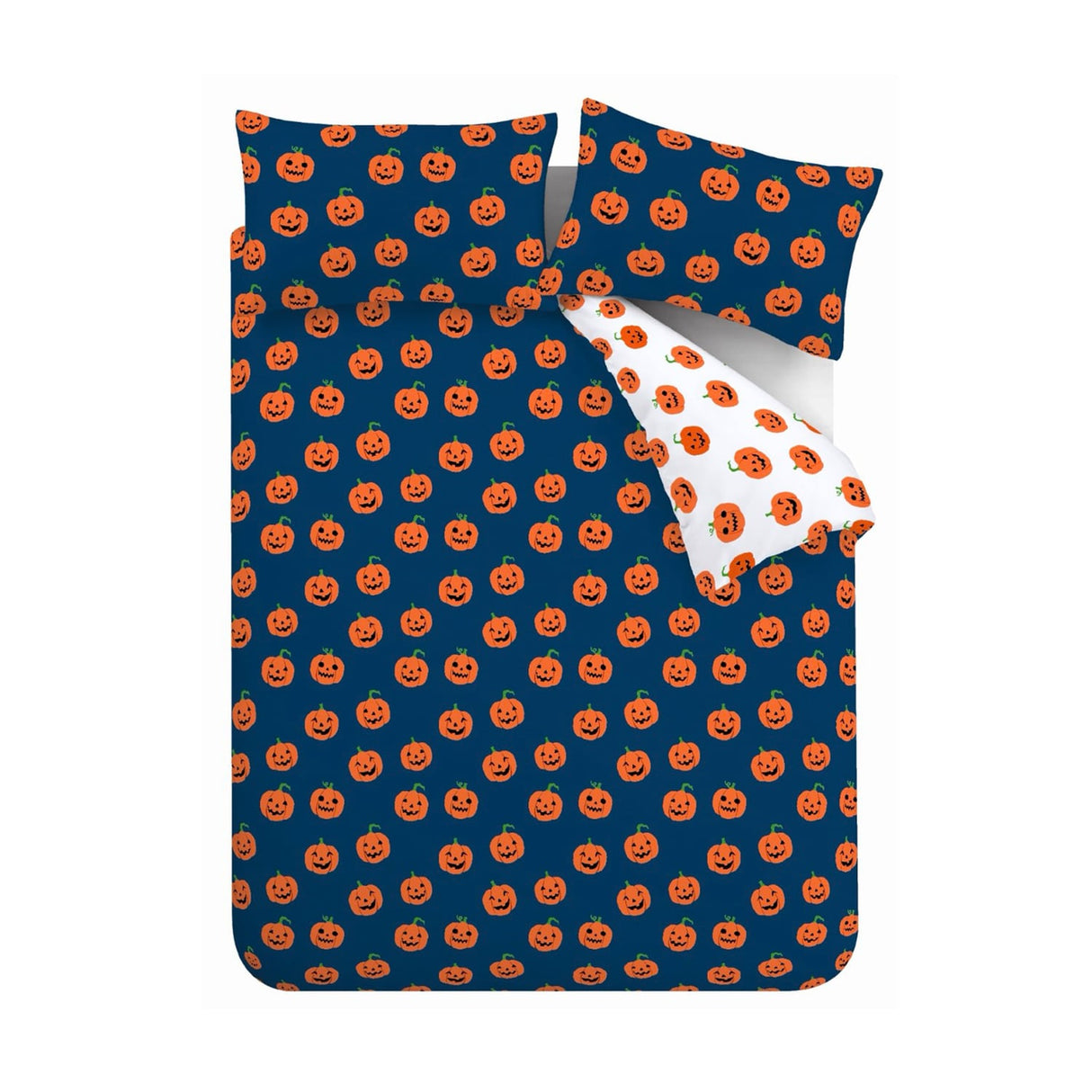 Catherine Lansfield Halloween Pumpkins Duvet Cover Set - Halloween Pumpkins Duvet Set