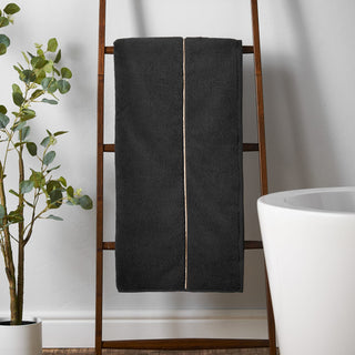 Bianca Zero Twist Satin Stitch 600gsm Cotton Towel - Black