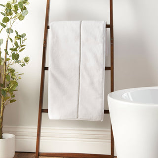 Bianca Zero Twist Satin Stitch 600gsm Cotton Towel - White