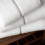 Bianca Zero Twist Satin Stitch 600gsm Cotton Towel - White - Zero Twist Satin Stitch Towel White