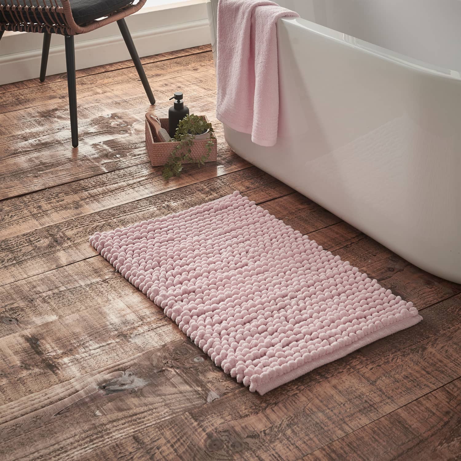 Bianca Aspen Bobble Blue Bath Mat 50x80cm - Aspen Bobble Bath Mat Pink